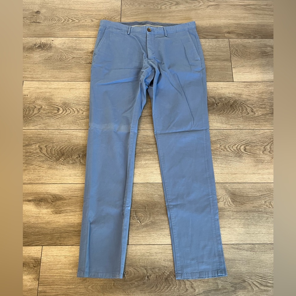 Massimo Dutti Men’s Cotton Blend Slim Fit Trousers